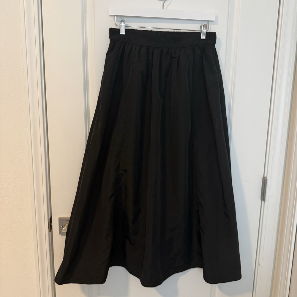 Old Navy Midi Full Skirt Black Jack Women's M - The Occasion Sporty Goth Unlined